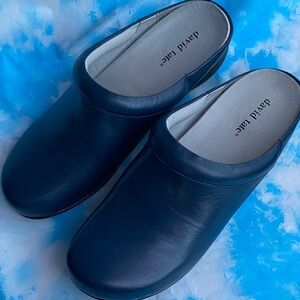 David Tate Black Leather Size 9.5N Clogs